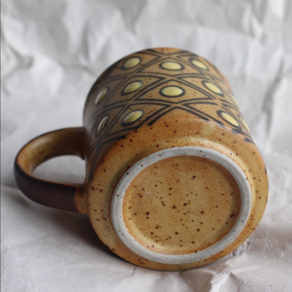 Ceramic Mug with Yellow Polka Dots - Picture 3 of 3
